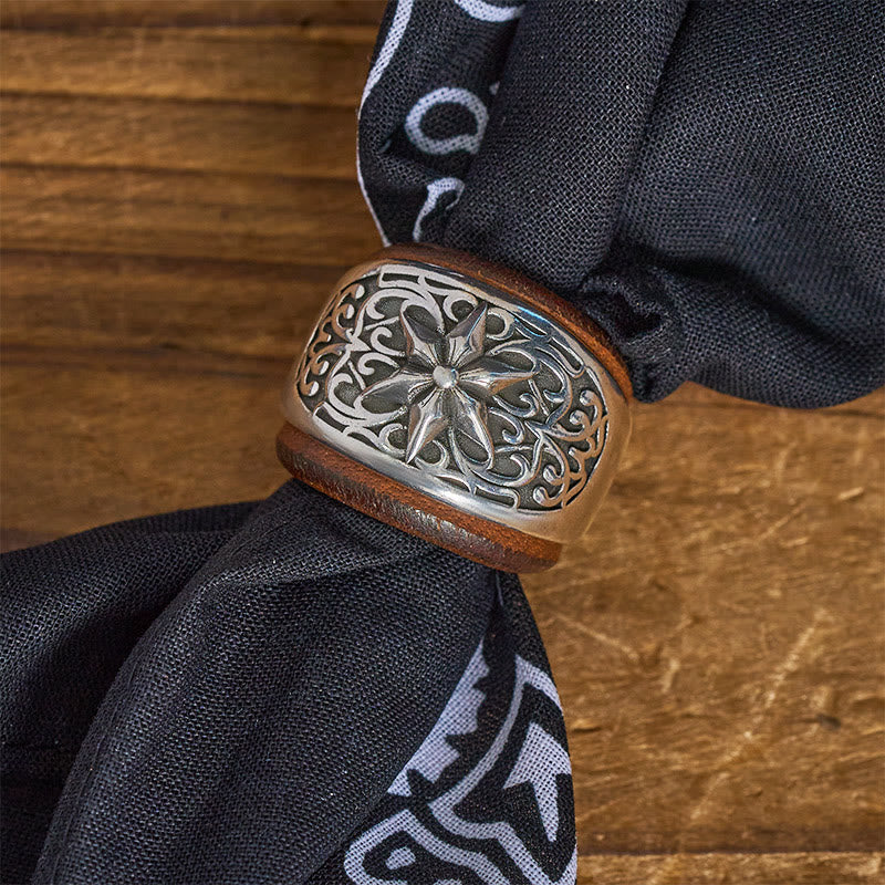 Hexagram Round Button Cashew Printed Pocket Square - Image 17