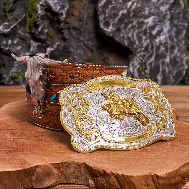 Horse Riding DIY Belt Buckle Longhorn Bull Pendant Bundle Set