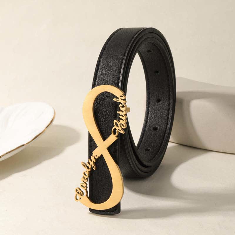 Infinity Note Custom Name DIY Buckle Leather Belt - Image 2