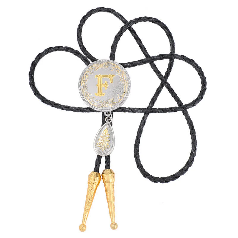 Initial Letter A To Z Bolo Tie With Teardrop-Shaped Pendant - Image 14