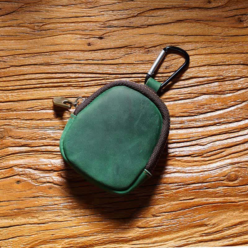 Keychain Zipper Shell Coin Genuine Leather Bag - Image 11