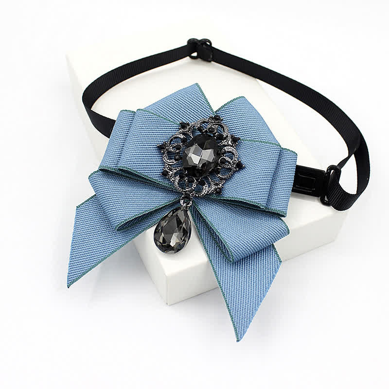 Kid's British Style Luminous Dangle Crystal Bow Tie - Image 8
