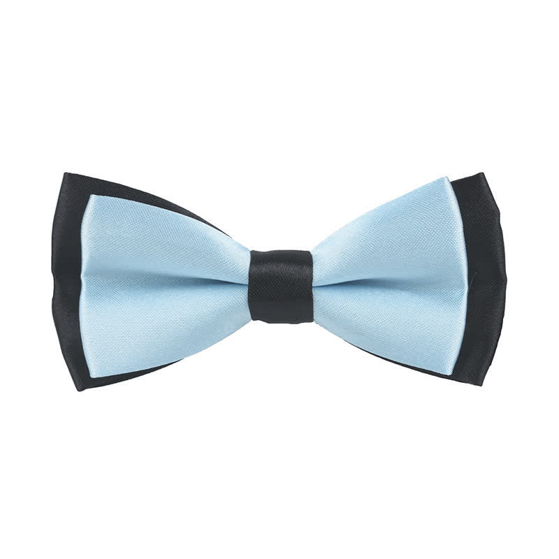 Kid's Classical Two Tone Double Layers Bow Tie - Image 17