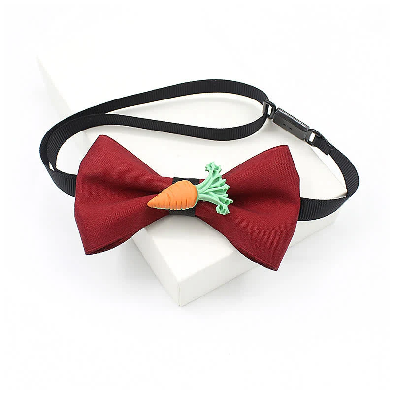 Kid's Cute Fruit Ornament Solid Color Bow Tie - Image 8