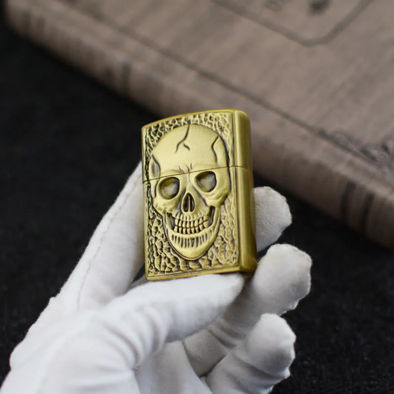Large Skull Head Design Refillable Butane Lighter - Image 6