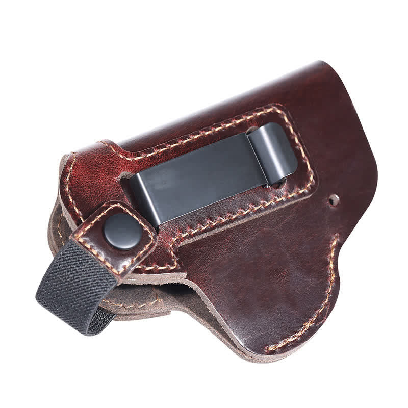 Leather Holster Belt Clip With Retention Strap Belt Bag - Image 4