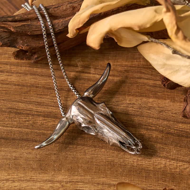 Longhorn Bull Pendant Hidden Blade Ring Bundle Set - Image 5
