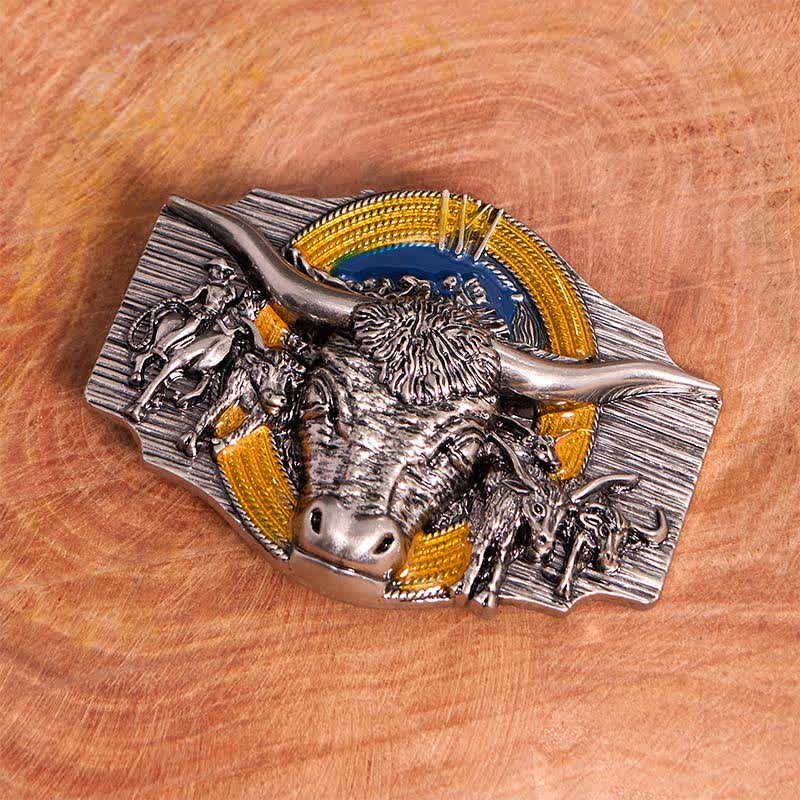 Longhorn Bull Theme DIY Hidden Knife Belt Buckle Pendant Bundle Set - Image 3