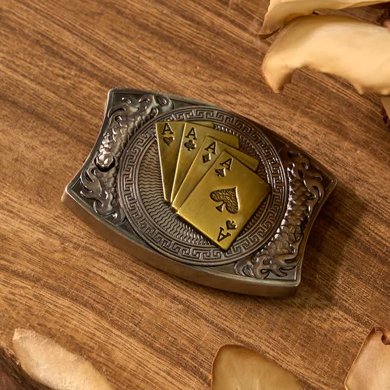 Lucky Poker DIY Hidden Knife Belt Buckle Lighter Buckle Bull Ring Bundle Set - Image 3