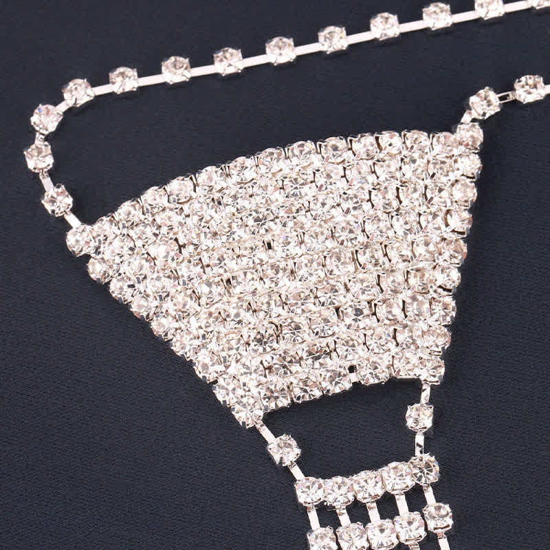 Luxury Heart-Shaped Rhinstones Creative Necktie Necklace - Image 4