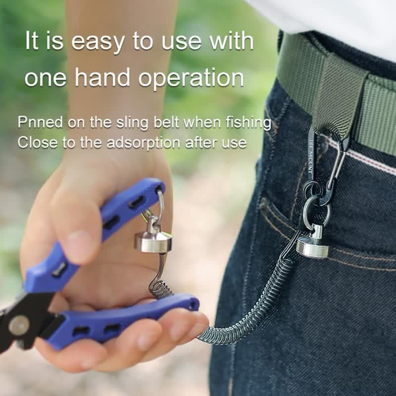 Magnetic Buckle Spring Rope Net Release Holder Keychain - Image 4