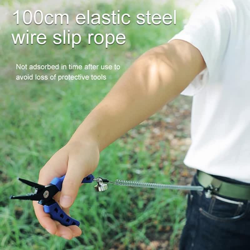 Magnetic Buckle Spring Rope Net Release Holder Keychain - Image 6