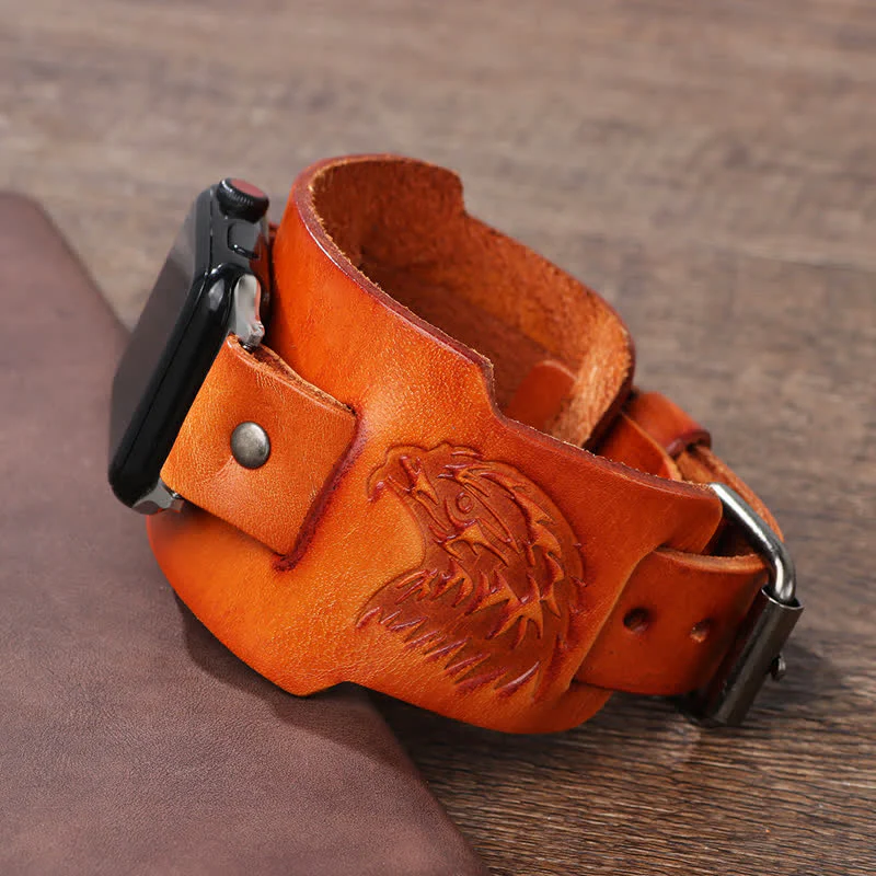 Male Eagle Viking Totem Leather Watch Band - Image 7