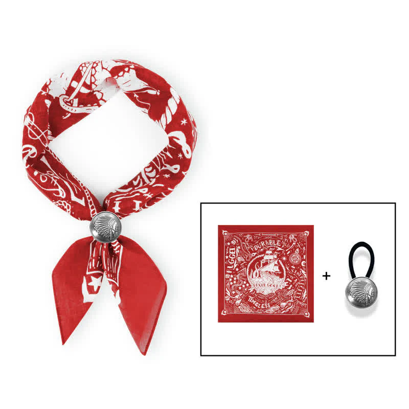 Marine Sailing Pattern Square Scarf with Scarf Buckle - Image 12