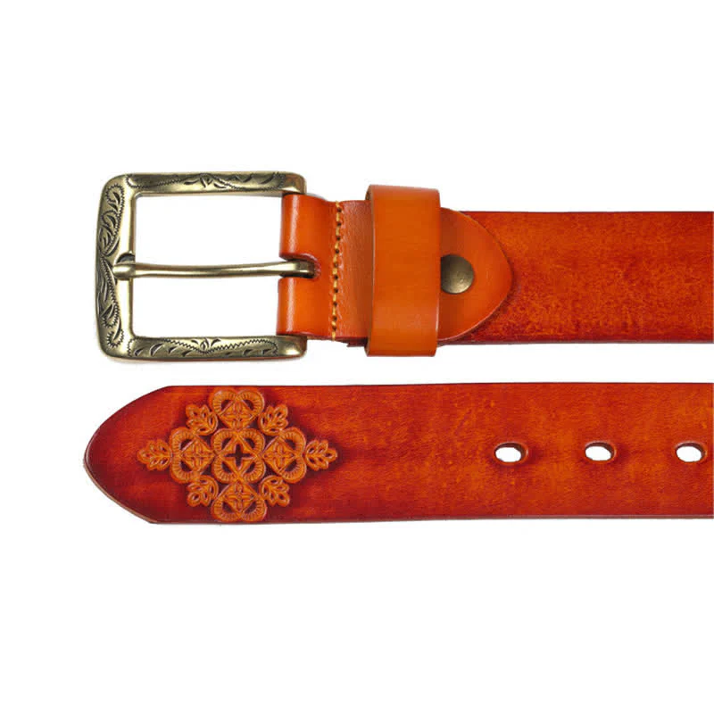 Medieval Exotic Embossed Pattern Leather Belt - Image 12