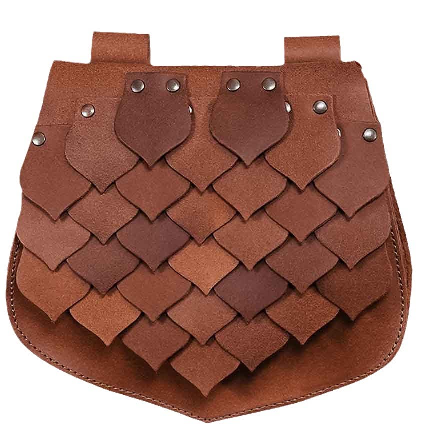 Medieval Style Large Capacity Fish Scale Viking Belt Bag - Image 3