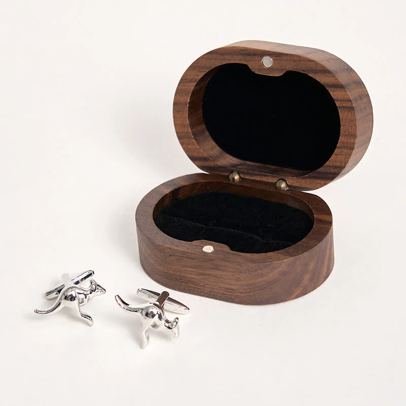 Men's 1 Pair Cute Kangaroo Silver-Tone Cufflinks - Image 5