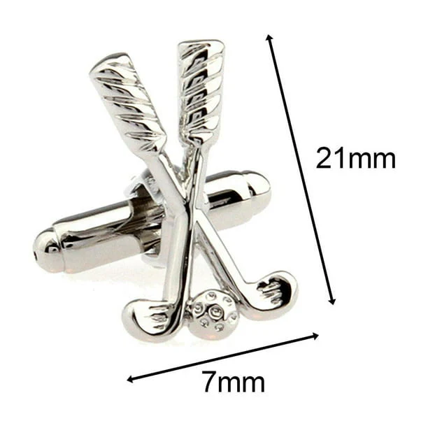 Men's 1 Pair Golf Time Button Covers Set Cufflinks - Image 17