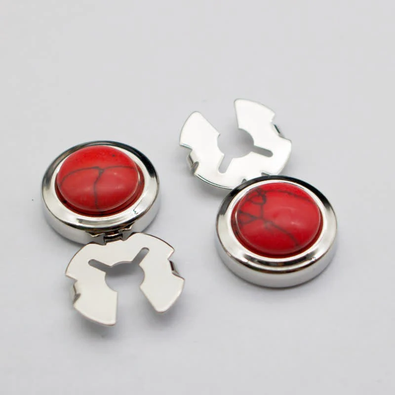 Men's 1 Pair Snap-On Baroque Resin Button Covers Set Cufflinks - Image 4