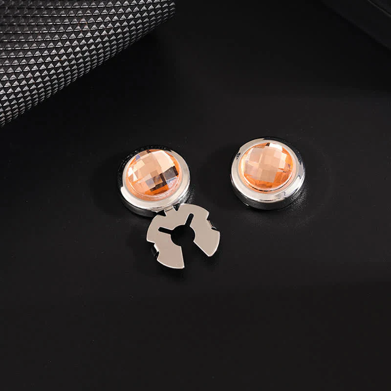 Men's 1 Pair Snap-On Shiny Crystal Button Covers Set Cufflinks - Image 12