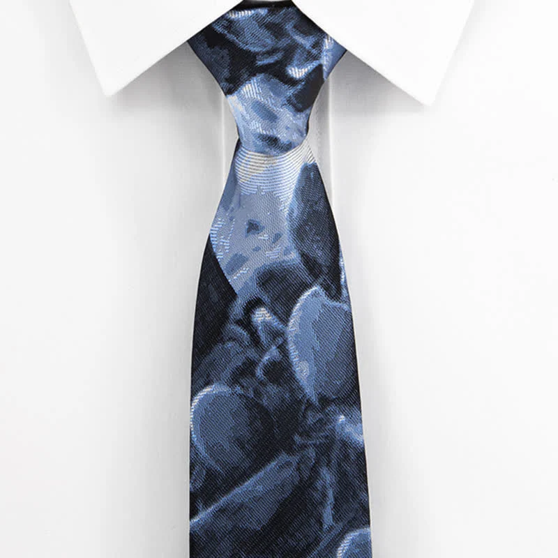 Men's Abstract Dark Blue Dreamworld Necktie - Image 2