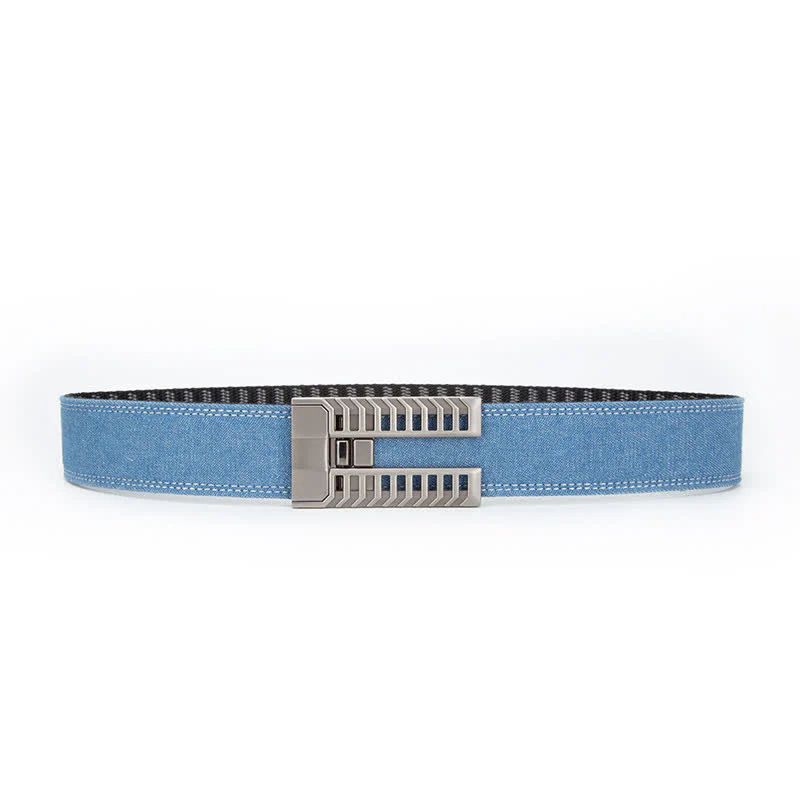 Men's Adjustable Automatic Buckle Denim Fabric Belt - Image 11