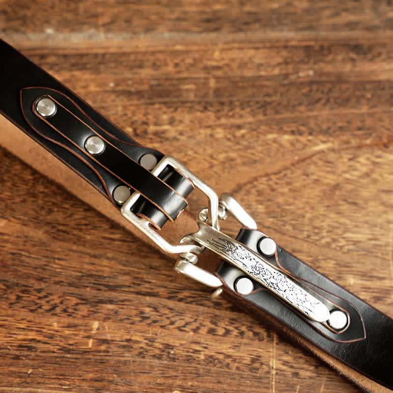 Men's Adventure Western Cavalry Leather Belt - Image 21