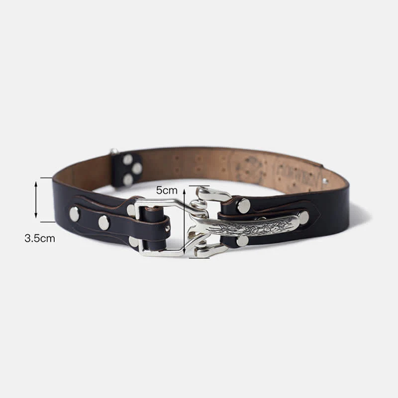 Men's Adventure Western Cavalry Leather Belt - Image 5
