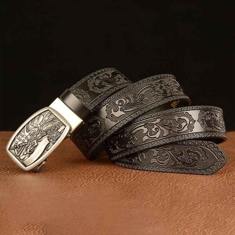 Men's American Flag Hawk Eagle Leather Belt - Image 18
