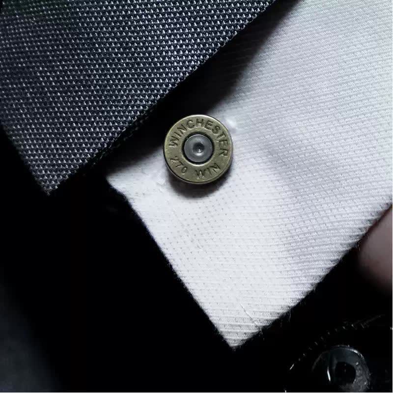 Men's Antique Styling Brass Bullet Cufflinks - Image 3
