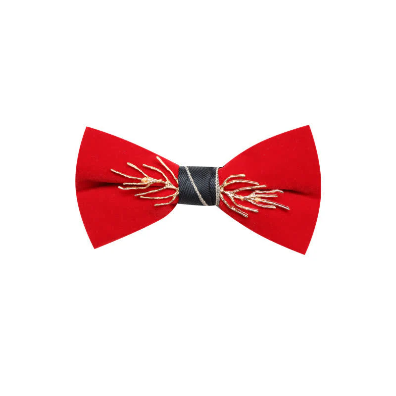Men's Aristocratic Gold Branch Velvet Bow Tie - Image 3