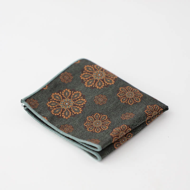 Men's Artsy Floral Leave Pattern Pocket Square - Image 14