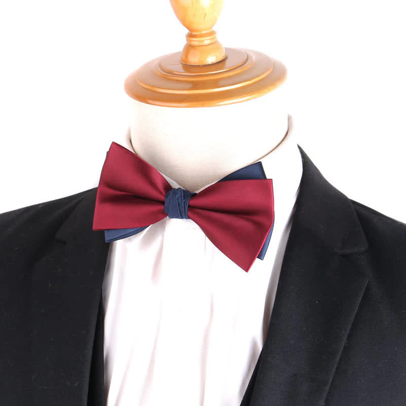 Men's Asymmetrical Two Tone Bow Tie - Image 2