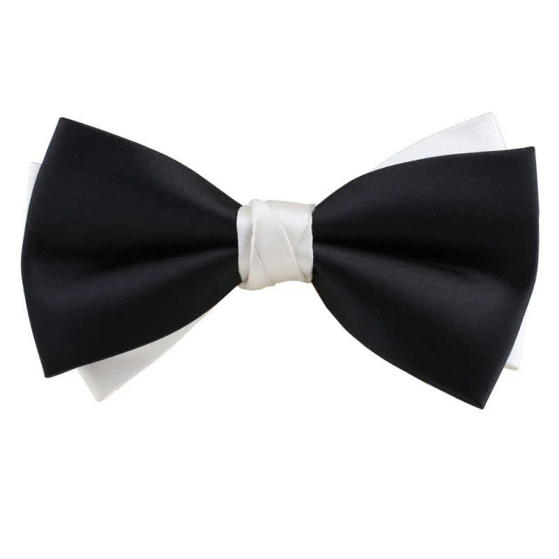 Men's Asymmetrical Two Tone Bow Tie - Image 20