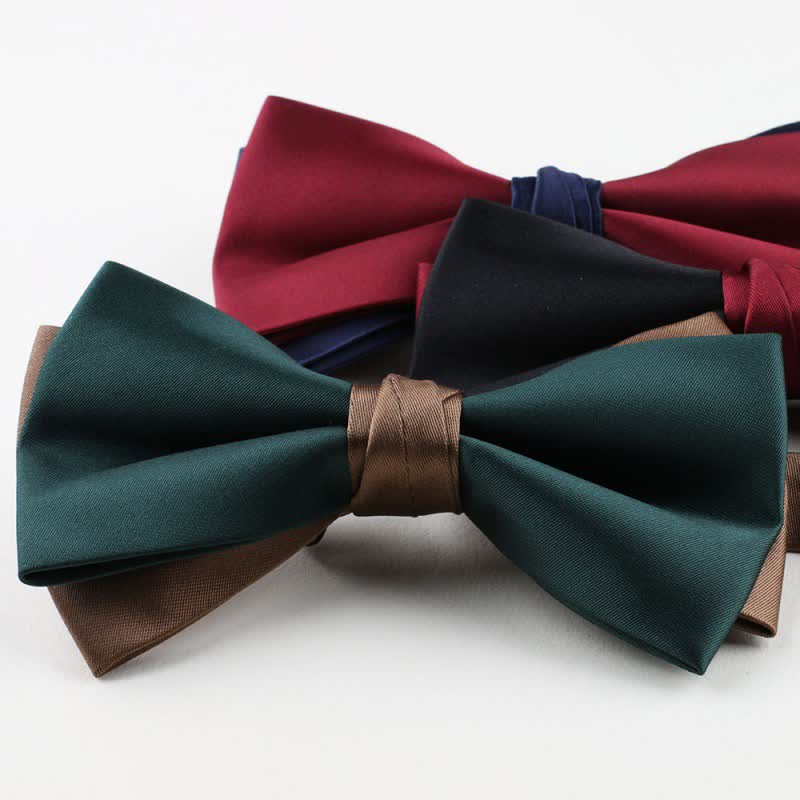 Men's Asymmetrical Two Tone Bow Tie - Image 21