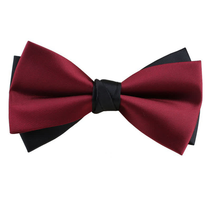 Men's Asymmetrical Two Tone Bow Tie - Image 3
