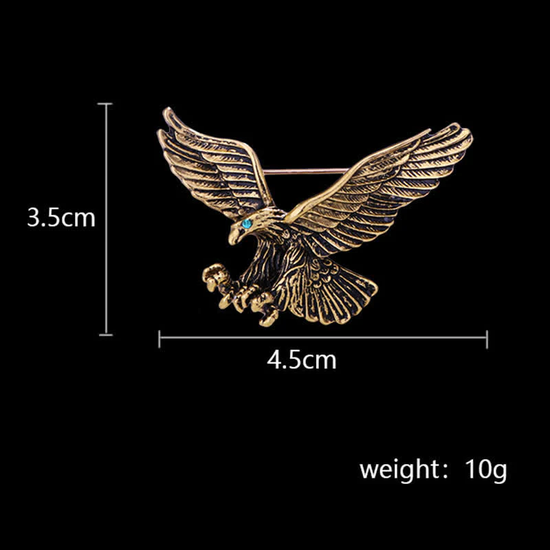 Men's Bald Hawk Green Eye Brooch - Image 4