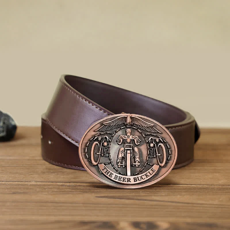 Men's DIY Bicycle Rider Creative Beer Holder Buckle Leather Belt - Image 19