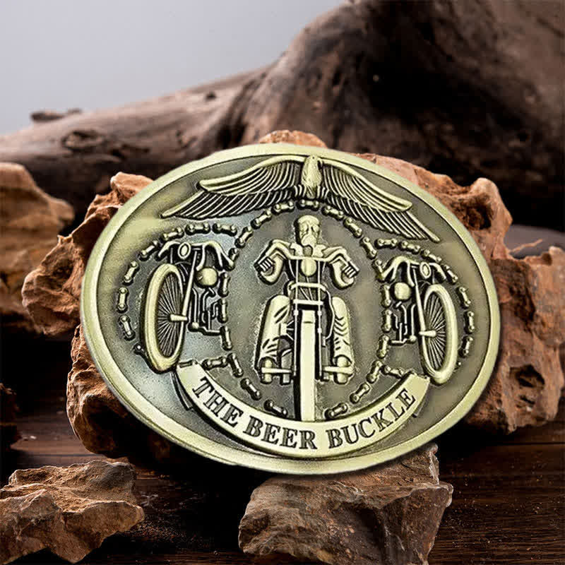 Men's DIY Bicycle Rider Creative Beer Holder Buckle Leather Belt - Image 7