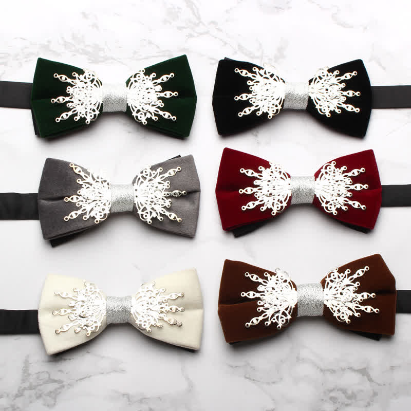 Men's Bling Mosaic Sunburst Velvet Bow Tie - Image 14