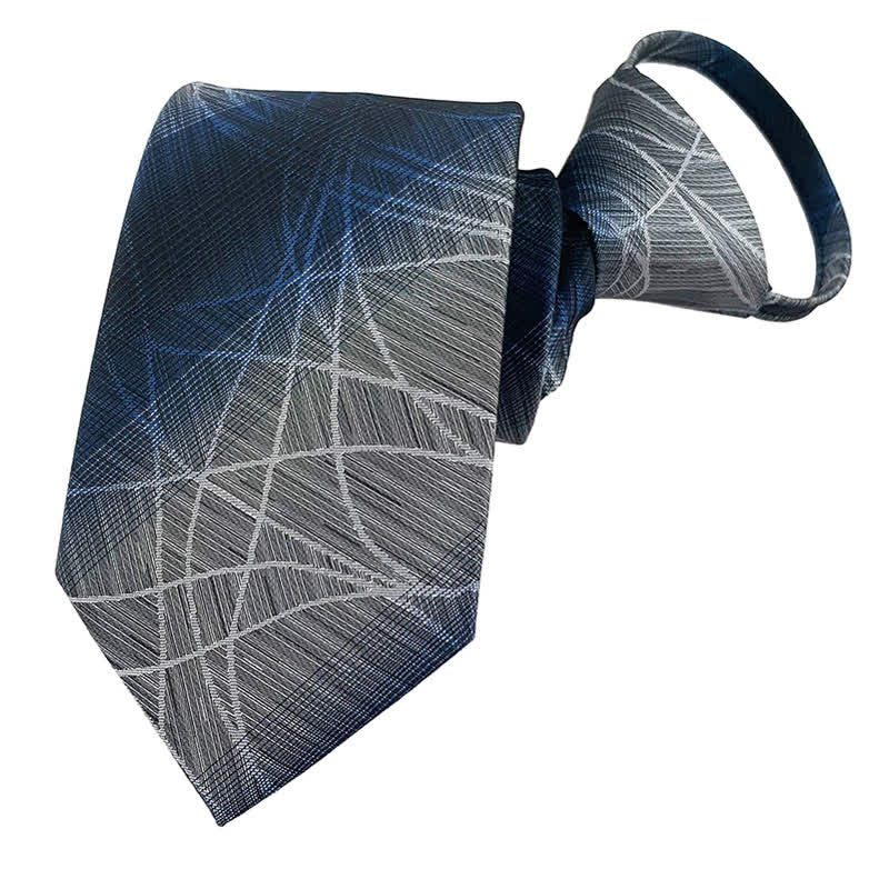 Men's Blue-Gray Zipper Tie Horizon Necktie - Image 10