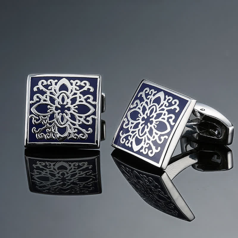 Men's Blue Series Enamel Square Cufflinks - Image 5