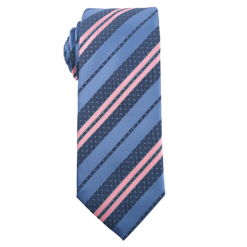 Men's Blue Series Paisley Striped Necktie - Image 5