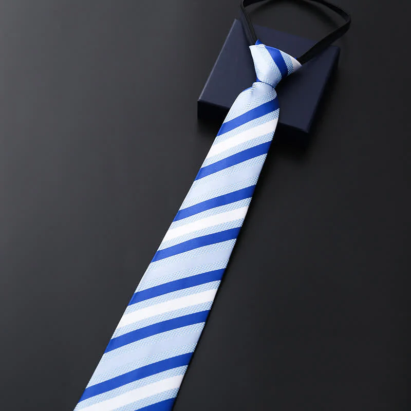 Men's Blue Series Zipper Tie Business Necktie - Image 2