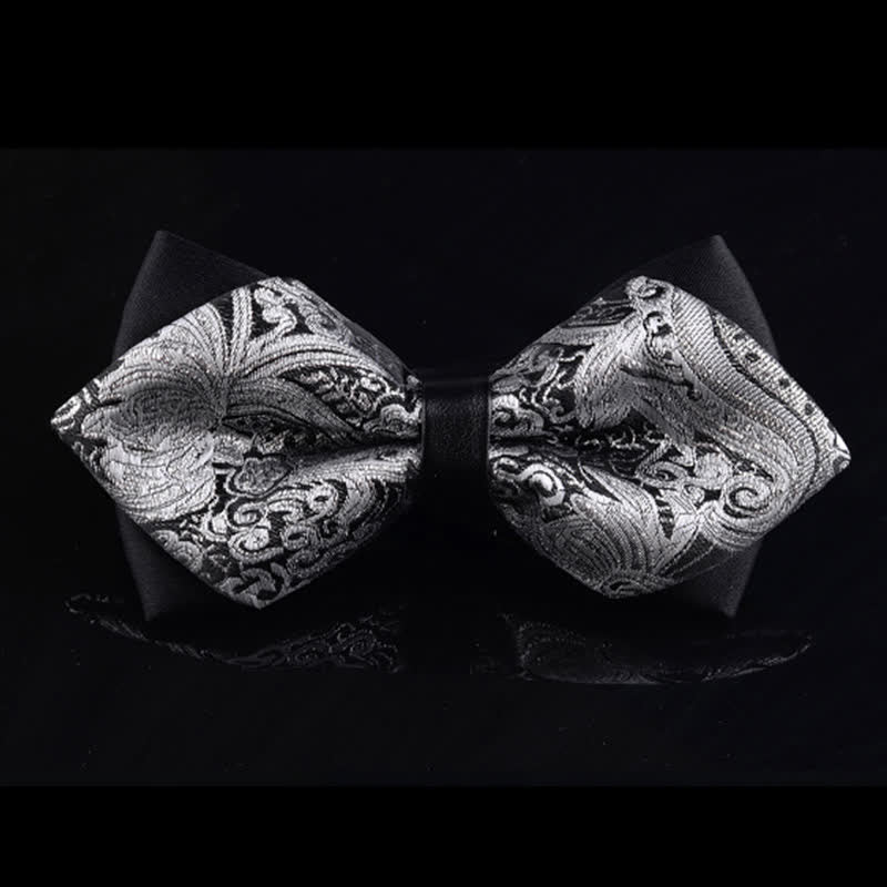 Men's Bright Floral Pointy Bow Tie - Image 2