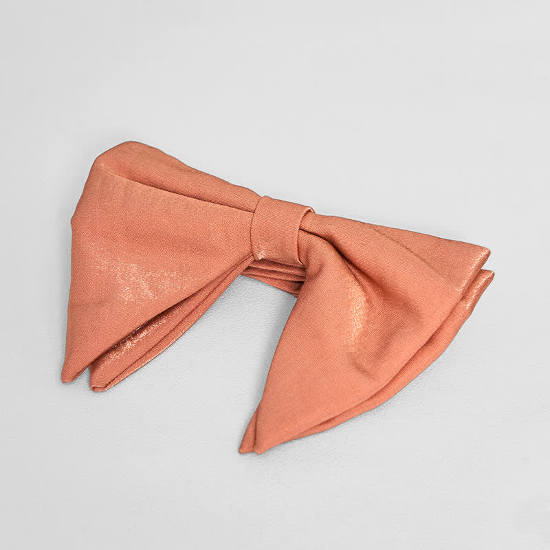 Men's Bright Satin Silk Oversized Pointed Bow Tie - Image 10