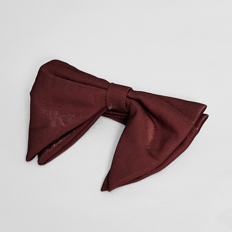 Men's Bright Satin Silk Oversized Pointed Bow Tie - Image 9
