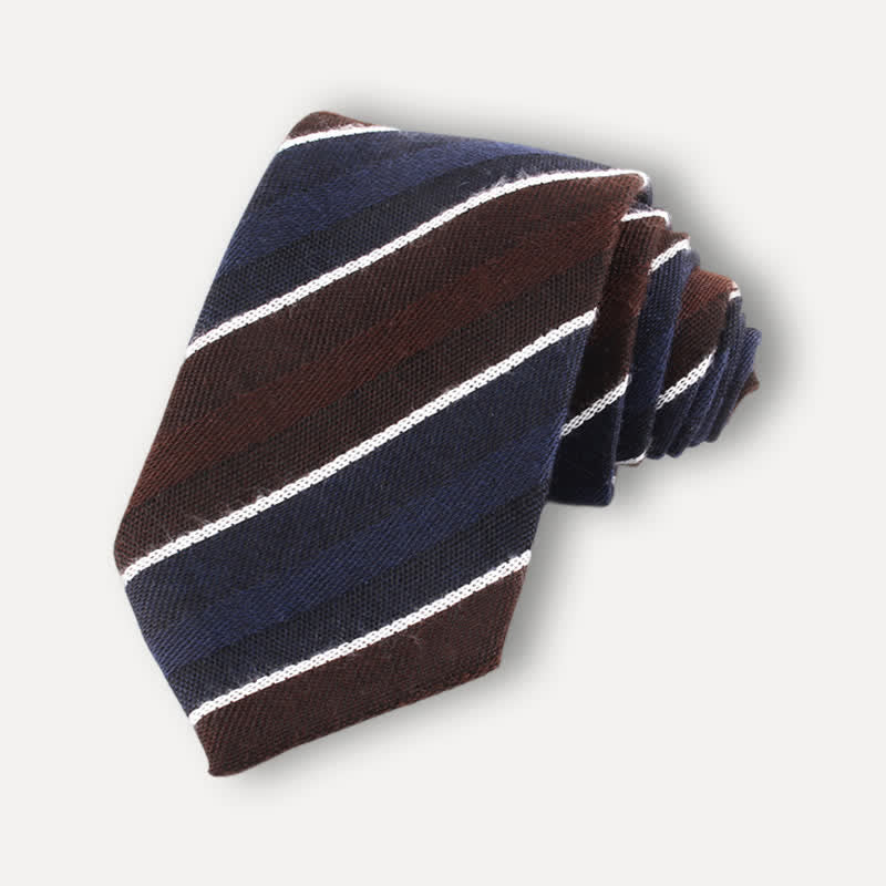 Men's British Soft Wool-like Striped Necktie - Image 7