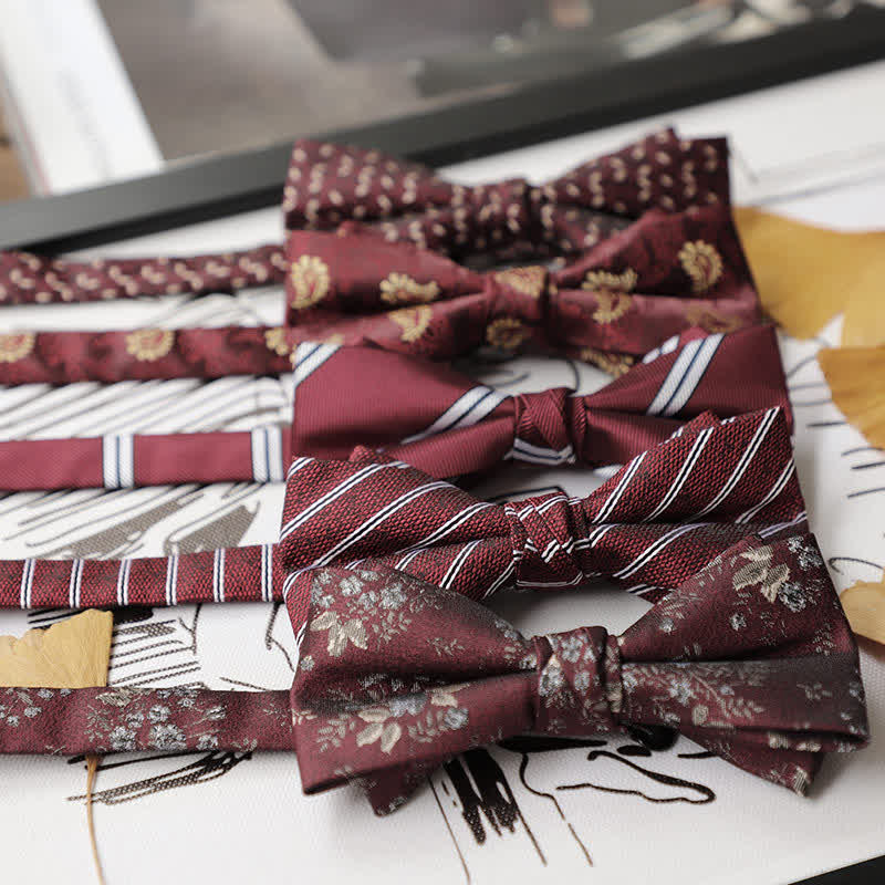 Men's Burgundy Series Gentleman Bow Tie - Image 2