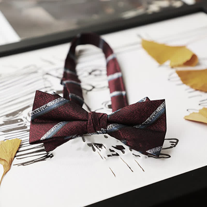 Men's Burgundy Series Gentleman Bow Tie - Image 20